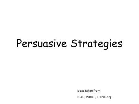 Persuasive Strategies