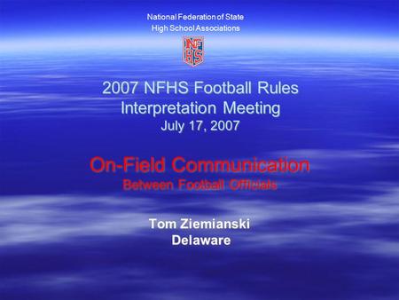 On-Field Communication Between Football Officials