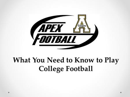 What You Need to Know to Play College Football. Is it for Me? Total commitment 20+ hours per week on top of academics Travel to away games – no weekends.