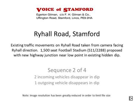 Sequence 2 of 4 2 incoming vehicles disappear in dip 1 outgoing vehicle disappears in dip Note: Image resolution has been greatly reduced in order to limit.