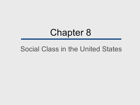 Social Class in the United States