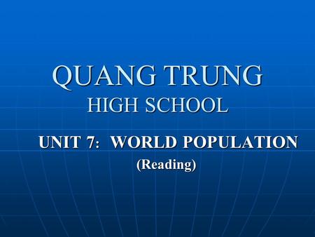 QUANG TRUNG HIGH SCHOOL