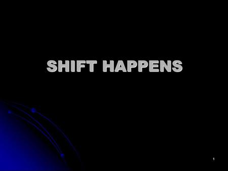 1 SHIFT HAPPENS. 2 Did you know? 3 Sometimes size does matter.