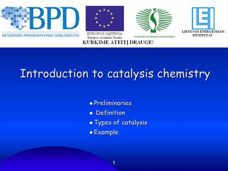 Introduction to catalysis chemistry