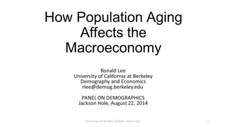 How Population Aging Affects the Macroeconomy