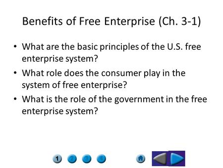 Benefits of Free Enterprise (Ch. 3-1)