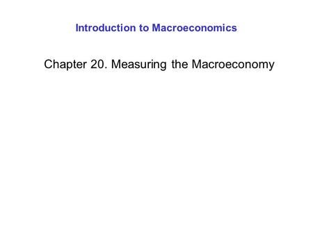 Introduction to Macroeconomics