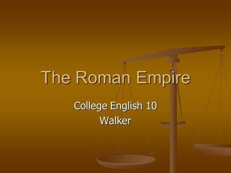 College English 10 Walker