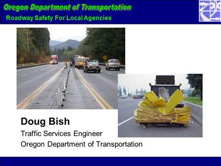 Roadway Safety For Local Agencies Doug Bish Traffic Services Engineer Oregon Department of Transportation.