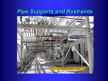 Pipe Supports and Restraints