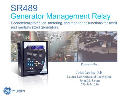 SR489 Generator Management Relay