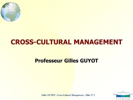 CROSS-CULTURAL MANAGEMENT