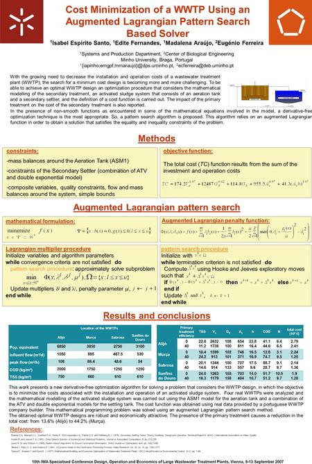 10th IWA Specialised Conference Design, Operation and Economics of Large Wastewater Treatment Plants, Vienna, 9-13 September 2007 pattern search procedure.