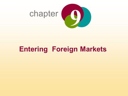 Entering Foreign Markets