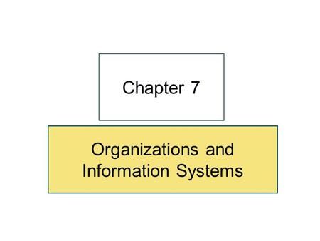 Organizations and Information Systems