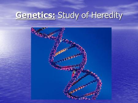 Genetics: Study of Heredity