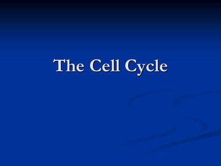 The Cell Cycle.