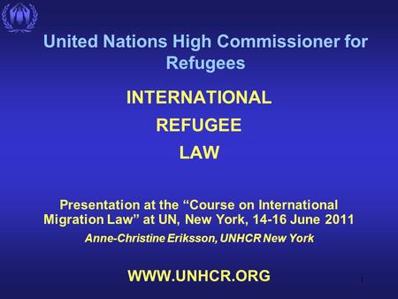 United Nations High Commissioner for Refugees