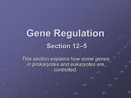 Gene Regulation Section 12–5