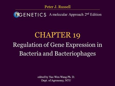 edited by Yue-Wen Wang Ph. D. Dept. of Agronomy, NTU