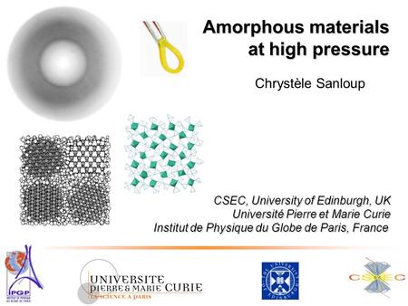 Amorphous materials at high pressure