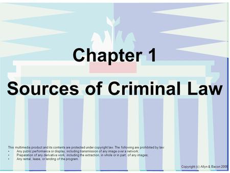 Sources of Criminal Law