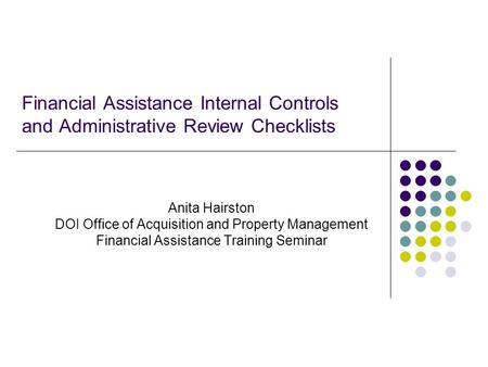 Anita Hairston DOI Office of Acquisition and Property Management