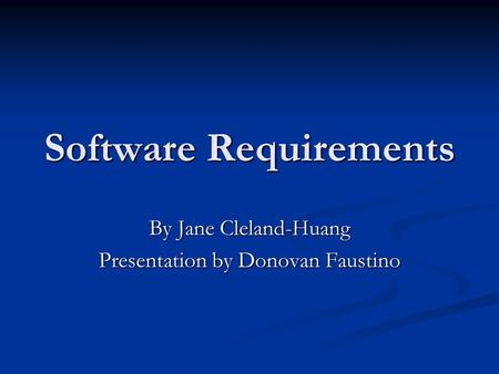 Software Requirements