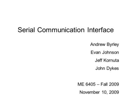 Serial Communication Interface