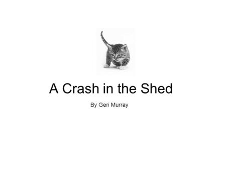 A Crash in the Shed By Geri Murray. The sun is hot. Jan says, “Tim, let’s swim. No, let's fish, says Tim. “Let's swim and then fish, says Jan..