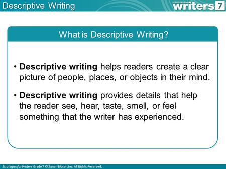 What is Descriptive Writing?