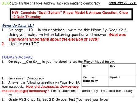 Warm-Up Chap 12.1 1.On page __10__ in your notebook, write the title Warm-Up Chap 12.1. Using your notes, write the following question and answer: What.