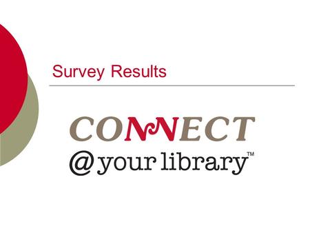 Survey Results.  16 libraries responded to the survey  The Connect theme lent itself to a huge range of new and existing activities- from internet classes.