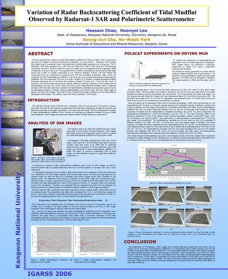 Heesam Chae, Hoonyol Lee Dept. of Geophysics, Kangwon National University, Chunchon, Kangwon-do, Korea Seong-Jun Cho, No-Wook Park Korea Institude of Geoscience.