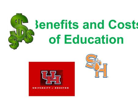 Benefits and Costs of Education. Getting the idea Different occupations require different levels of schooling. The table shows some occupations, their.