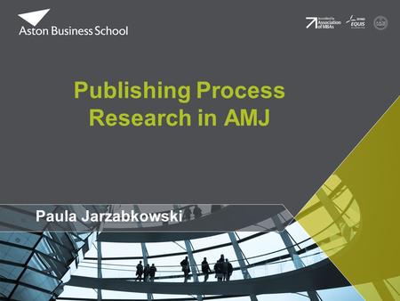 Paula Jarzabkowski Publishing Process Research in AMJ.