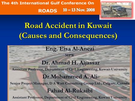 Road Accident in Kuwait (Causes and Consequences)