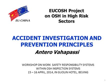 EUCOSH Project on OSH in High Risk Sectors