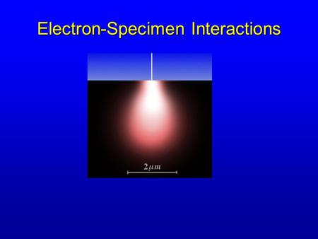 Electron-Specimen Interactions