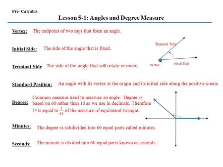 Lesson 5-1: Angles and Degree Measure