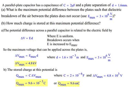 When a potential difference of 150 V is applied to the plates of a parallel-plate capacitor, the plates carry a surface charge density of 30.0 nC/cm2.