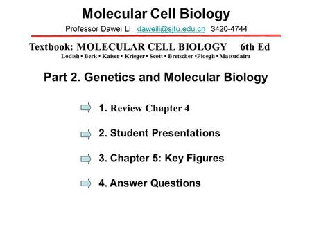 Molecular Cell Biology