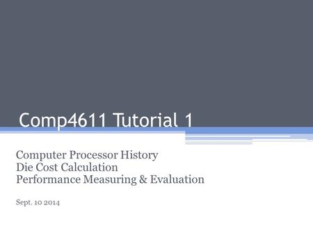 Comp4611 Tutorial 1 Computer Processor History Die Cost Calculation