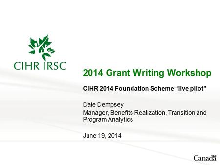 2014 Grant Writing Workshop