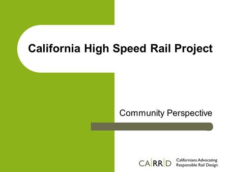 California High Speed Rail Project