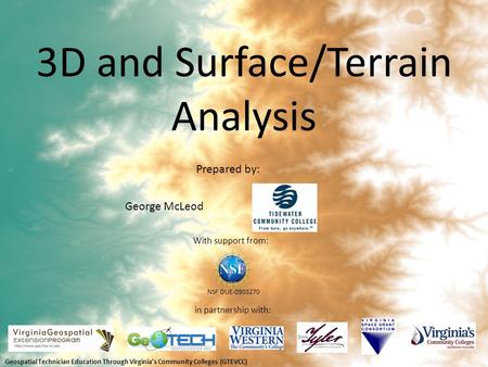 3D and Surface/Terrain Analysis