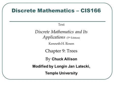 Discrete Mathematics – CIS166