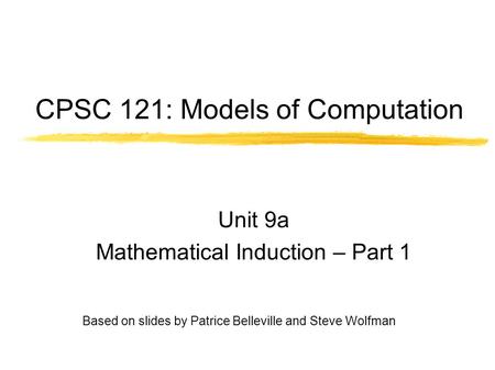 CPSC 121: Models of Computation