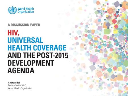 Almost 14 years ago all countries endorsed a set of 8 Millennium Development Goals (or MDGs). 3 of those 8 Goals focus on health – that being child mortality,