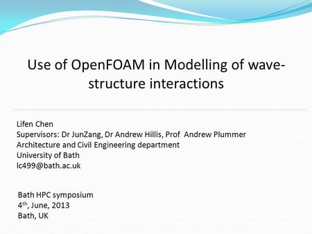 Use of OpenFOAM in Modelling of wave-structure interactions